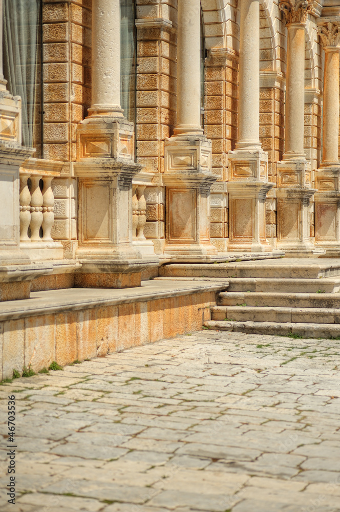 Naklejka premium Hektorovic Palace on main square of Hvar, Croatia
