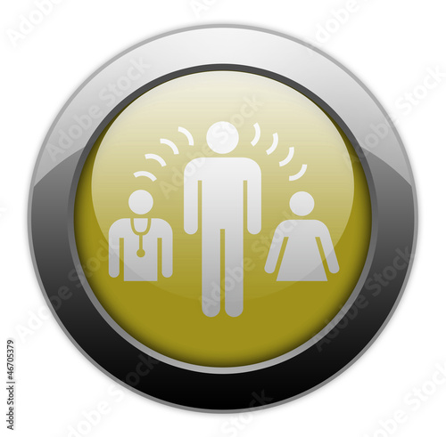 Yellow Metallic Orb Button "Interpreter Services"