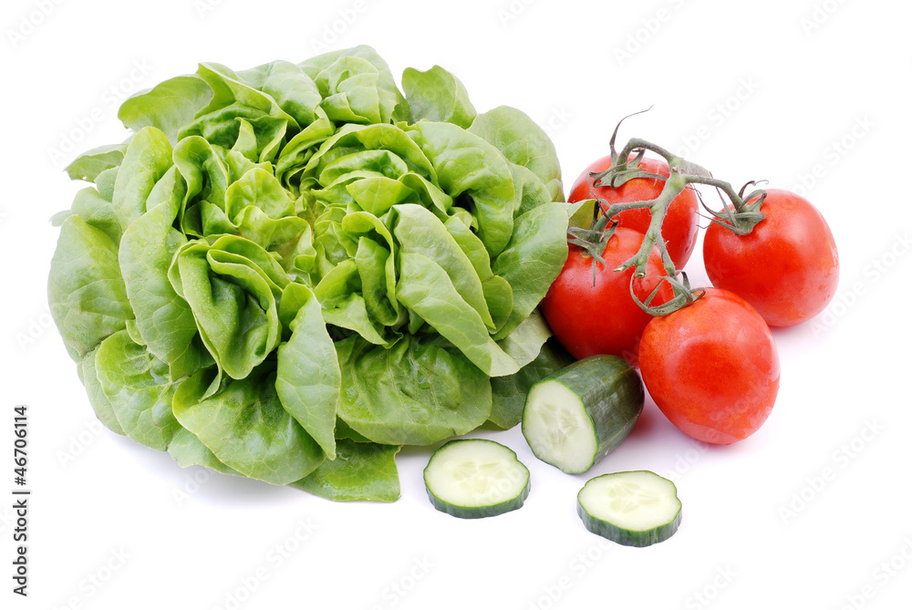 Kopfsalat mit gurke und tomaten Kopfsalat mit gurke und tomaten