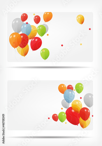 Gift card with balloons vector illustration