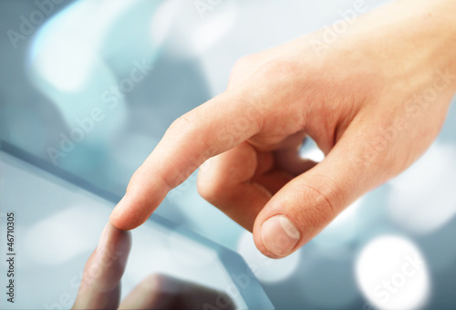 hand touching tablet © peshkova
