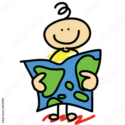 cartoon concept boy explorer