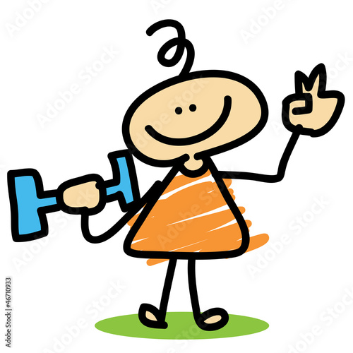 cartoon boy weigh training