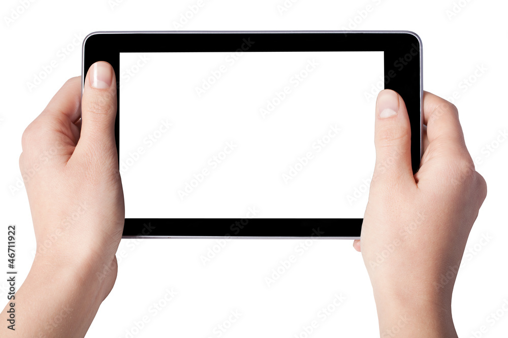 Hands with tablet computer Hands with tablet computer