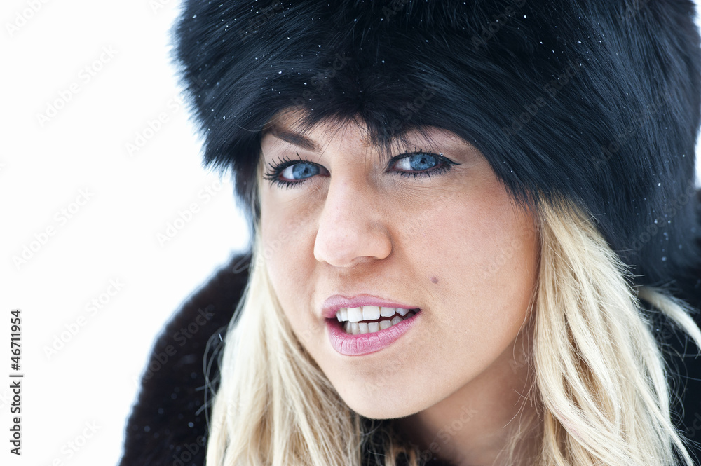 winter women close up portrait winter women close up portrait