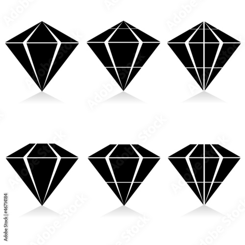 diamond vector illustration in black