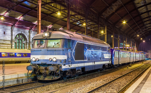 Local diesed train at Strasbourg station. Alsace, France