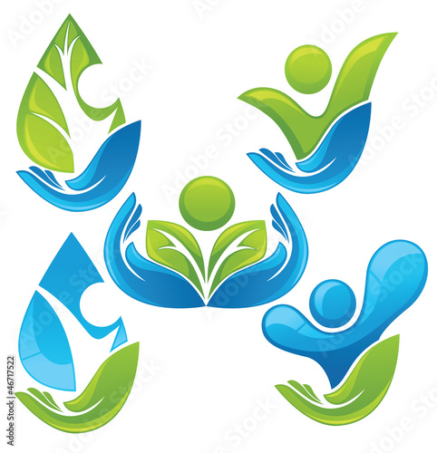 vector collection of ecological people
