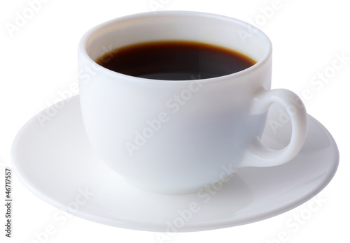 Coffee cup and plate with clipping path