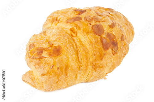 croissant with nuts isolated
