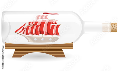 ship in a bottle vector illustration EPS10