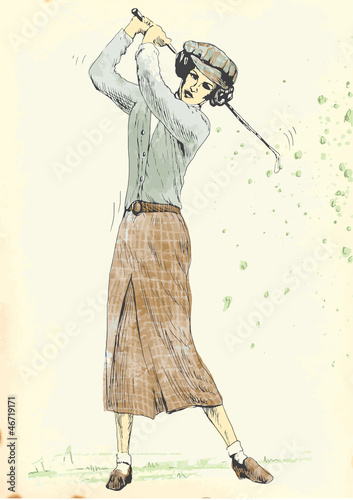 golfer (hand drawing into vector, 4 layers)