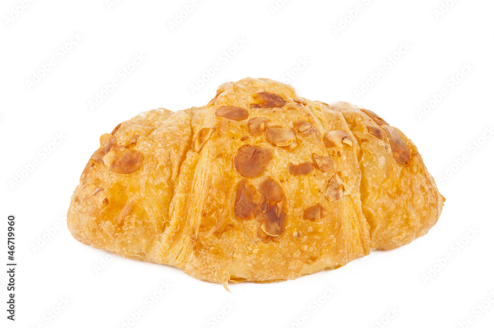 croissant with nuts isolated