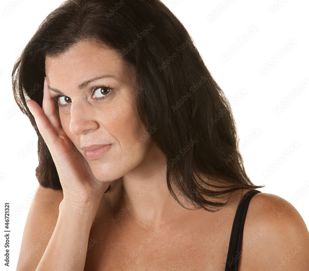 Woman with Hand on Side of Face Woman with Hand on Side of Face