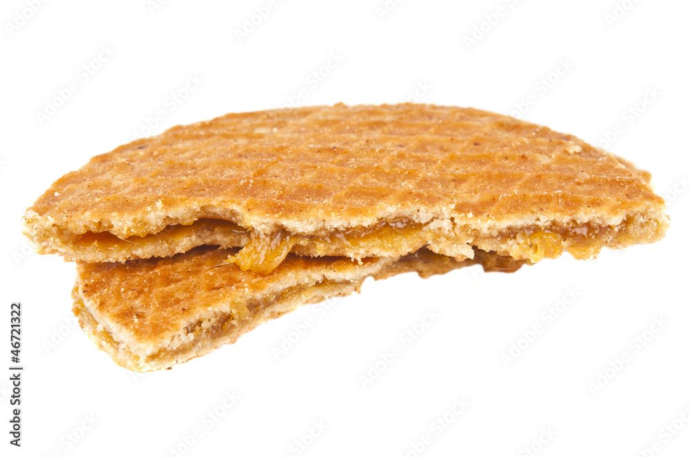 dutch waffles with caramel isolated dutch waffles with caramel isolated