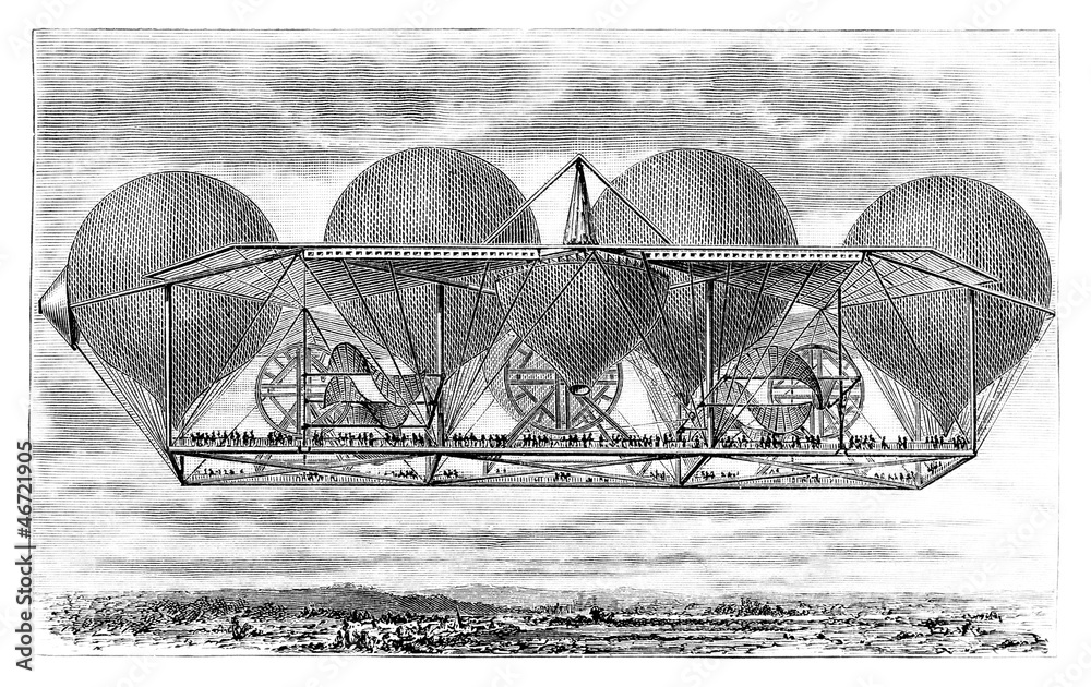 Fototapeta premium Aerostat: projekt - XIX wiek