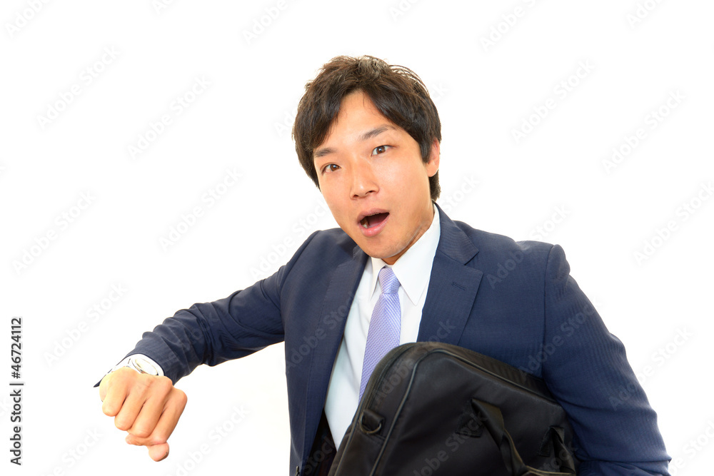 遅刻するビジネスマン 遅刻するビジネスマン