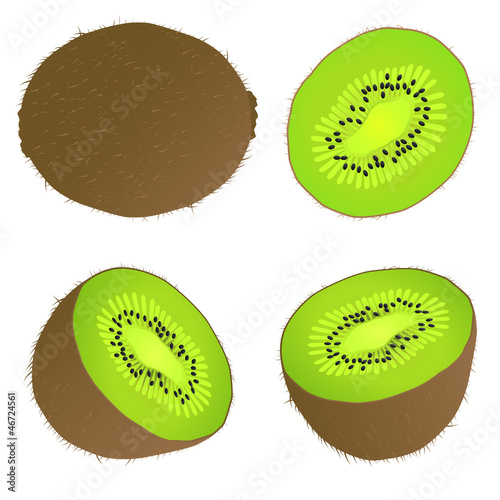 Juicy kiwi fruit vector background