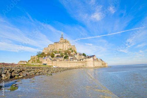 Mont Saint Michel over sea tide , France