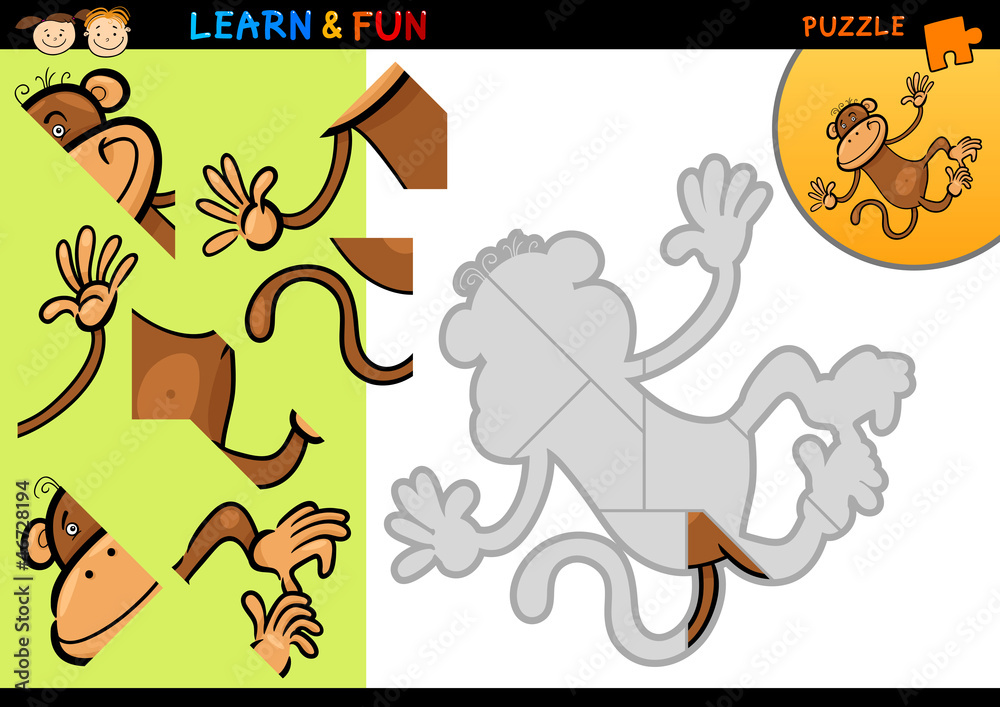Cartoon monkey puzzle game