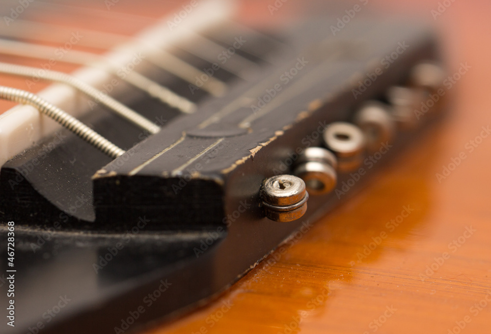 Fototapeta premium strings on a guitar. macro