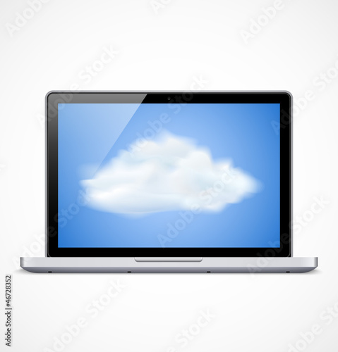 Laptop with cloud icon