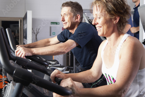 Mature couple at fitness centre