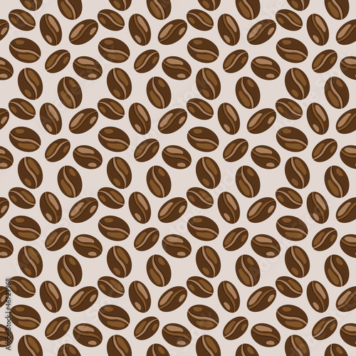 Seamless vector background with coffee beans
