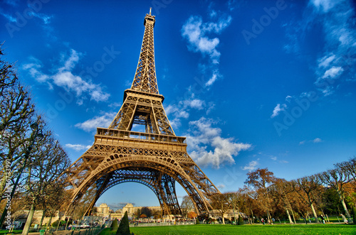 La Tour Eiffel - Beautiful winter day in Paris, Eiffel Tower fro