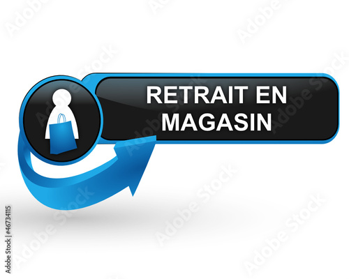 retrait en magasin sur bouton web design bleu