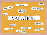 Vacation Corkboard Word Concept