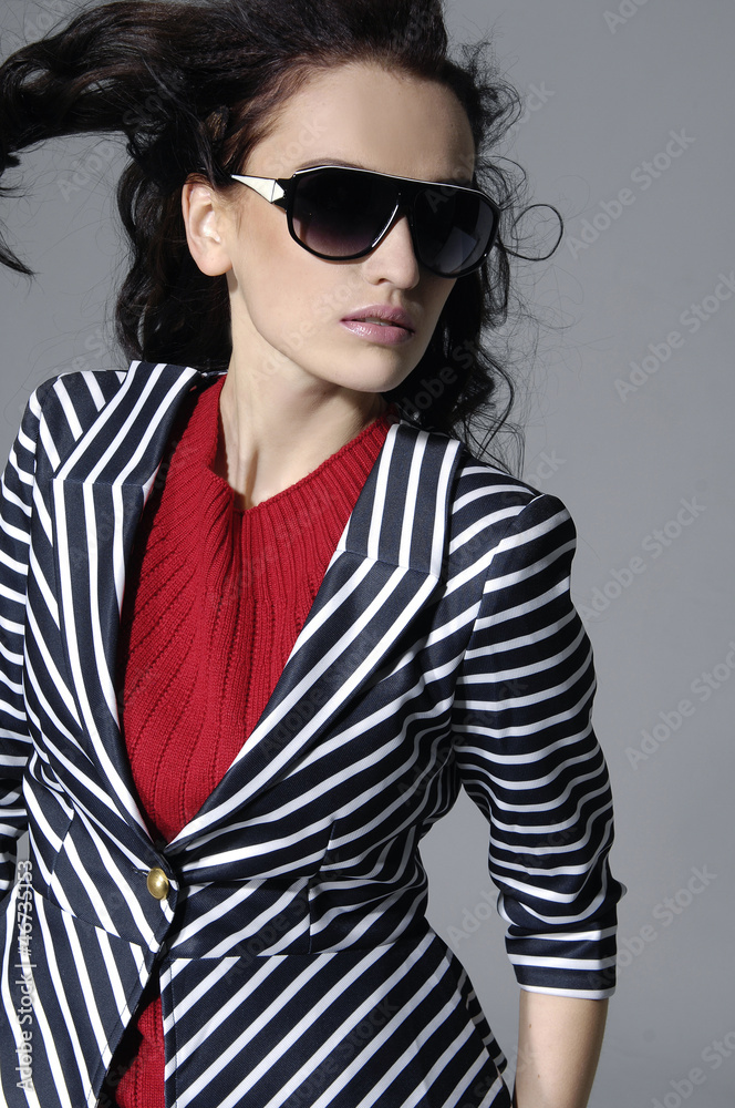 portrait of pretty young female in sunglasses portrait of pretty young female in sunglasses