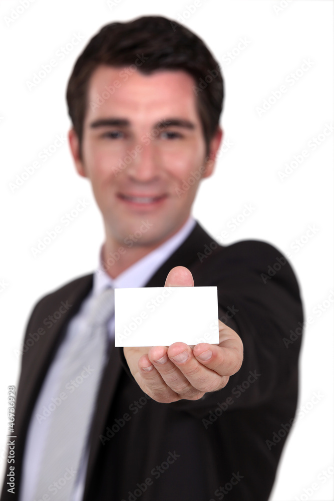 Man showing card Man showing card