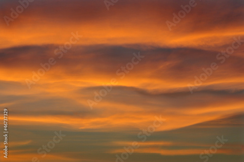 Orange cloudy sky during a sunset in Brittany © Christian Musat