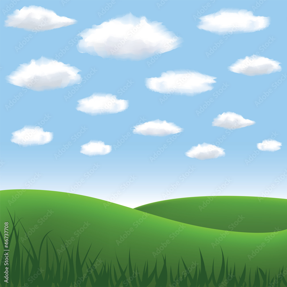 Obraz premium meadow and hills