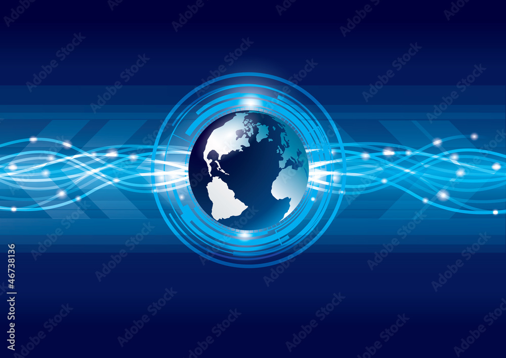 Abstract global earth technology background, vector