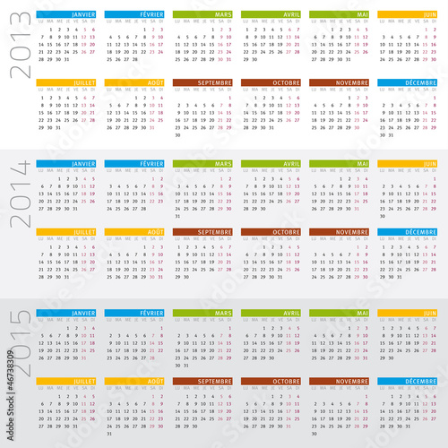 français calendrier 2013 - 2015