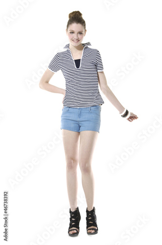 young leisure woman in casual clothing posing