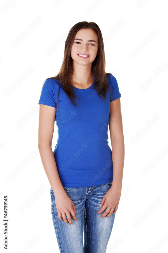 Obraz premium Happy young student woman