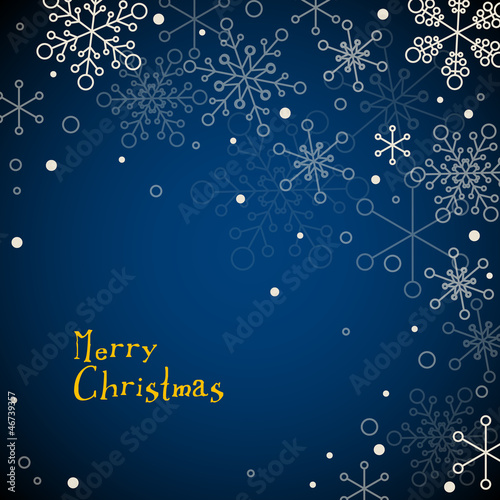 Retro simple Christmas card with snowflakes