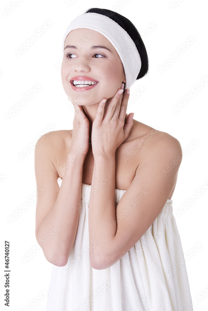Woman with perfect body ready for skin treatment. Woman with perfect body ready for skin treatment.