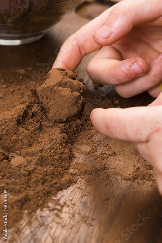 Homemade chocolate truffles