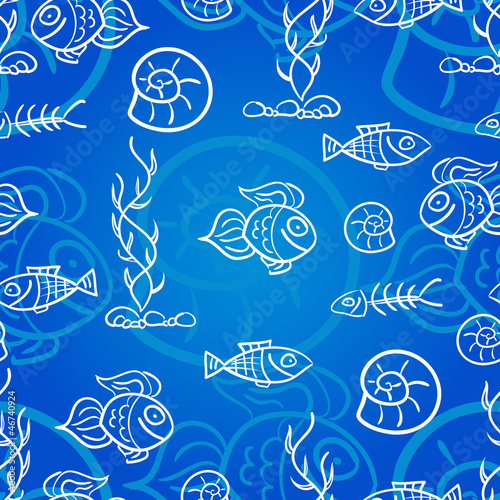 Seamless pattern with fish © magentael