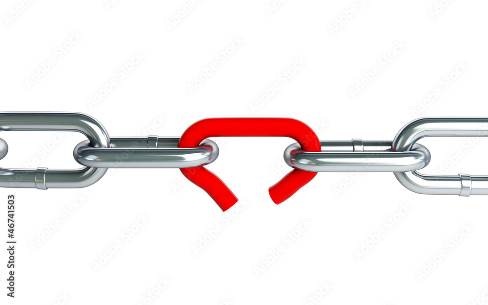 Obraz premium Broken chain link chain