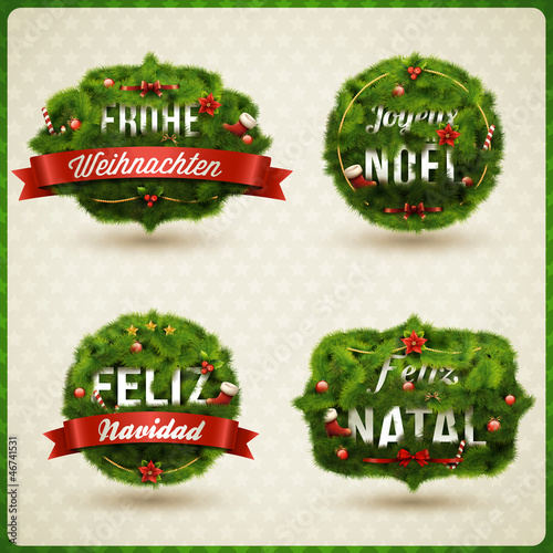 Merry Christmas in different languages.