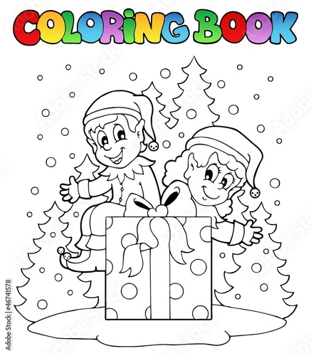 Coloring book Christmas elf theme 2