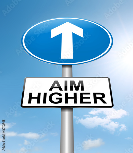 Aim higher concept.