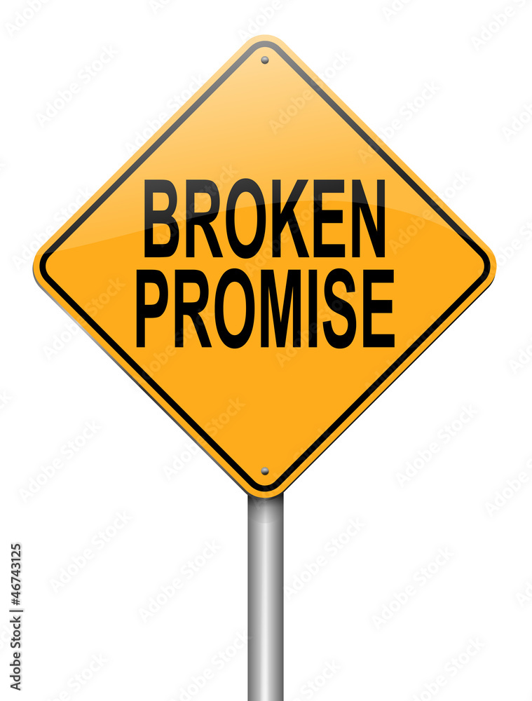 Broken promise concept. Broken promise concept.