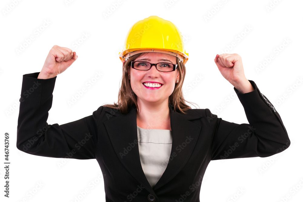 Young business woman enjoying success Young business woman enjoying success