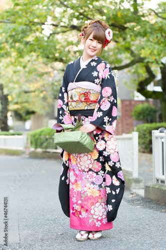 Beautiful japanese kimono woman